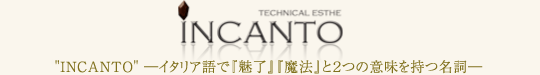 TECHNICAL ESTHE INCANTO （INCANTO ―イタリア語で『魅了』『魔法』と２つの意味を持つ名詞―）